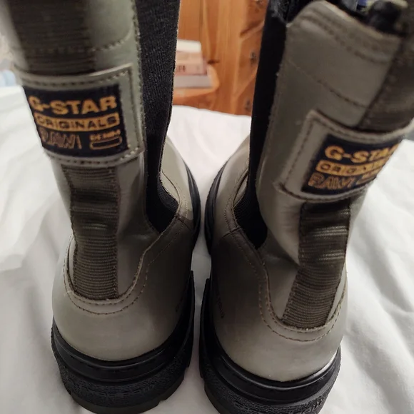 G STAR Kafey Chelsea Leather Boots green Combat Y2K - Picture 7 of 7